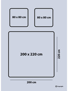 Bettw&auml;sche 200x220 cm., grau/wei&szlig;, 100% Baumwolle/Renforc&eacute;, 3-teiliges Set, 2xl Kopfkissenbez&uuml;ge 80x80 cm., mit Rei&szlig;verschluss, Modell: Mayra V1