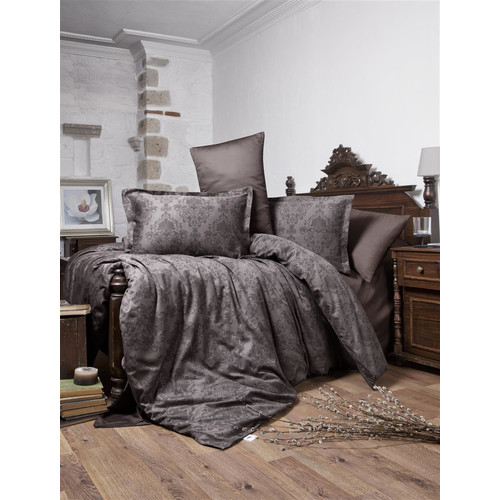Satin Bettw&auml;sche 200x220 cm., 2x Kissenbez&uuml;ge 80x80 cm., 100% Baumwolle-Satin, 5-teiliges Set, Modell: Kavala V1