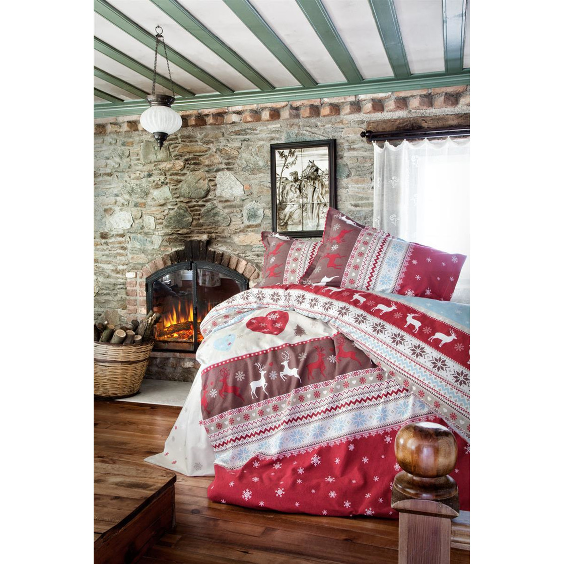 Flanell Winter Bettwäsche 155x220 cm., 3-teiliges Set, 100% Baumwolle