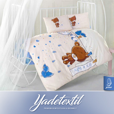 Baby Bettw&auml;sche Teddy V2 Gr&ouml;&szlig;e 100x135 cm. 3 tlg. Set