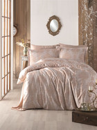 Jaquard Satin Bettw&auml;sche 240x220 cm. Calista V1 5tlg Set. Luxury Edition King Size Gold Farbe