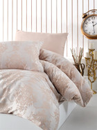 Jaquard Satin Bettw&auml;sche 240x220 cm. Calista V1 5tlg Set. Luxury Edition King Size Gold Farbe