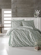 Jaquard Satin Bettw&auml;sche 240x220 cm. Grida V2 5tlg Set. Luxury Edition King Size