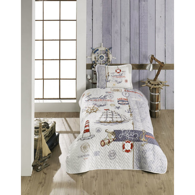 Kinder Tagesdecke - Set. 180 x 240 cm. mit Kissenbezug f&uuml;r Einzelbett, SeeLife
