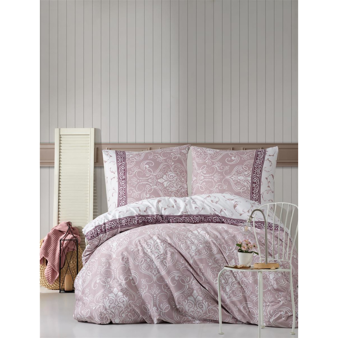 Lux Dream Bettwäsche-Set 210x220 Cm - 100% ägyptische Baumwolle, 3-teilig, ÖkoTex, Knöpfe, Waschbar