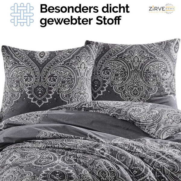 Bettwäsche 155x220 cm. 2 teilig set, anthrazit, 100% Baumwolle/Renfor