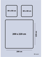 Wendebettw&auml;sche 200x220 cm., 2x Kopfkissenbez&uuml;ge 80x80 cm., 100% Baumwolle, Modell: Porto V1