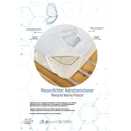 Matratzenschoner Wasserdicht, Atmungsaktive Matratzenauflage, Baumwolle, Anti-Allergie Matratzenschutz, Matratzenbezug