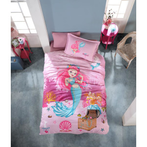 Kinder Bettw&auml;sche 135x200 cm, pink, 3 teilig set,...