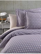 Bettw&auml;sche 240x220 cm, Lila/Braun, 100% Baumwolle/Renforc&eacute; mit Rei&szlig;verschluss Atmungsaktiver 3 teilig Bettbezug Set mit 2 mal Kissenbezuge 80x80 cm. Oregon