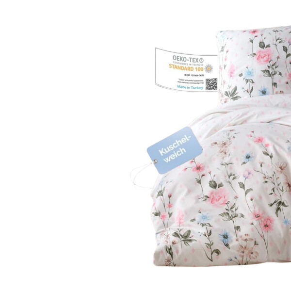 YELDAN Bettwäsche-Set 155x220 Cm Orchidee – 3-teilig (1 Bezug, 2 Kissen 80x80), Mikrofaser, Mit Reißverschluss, Hypoallergen