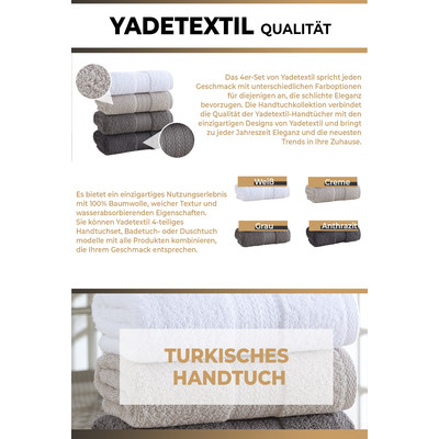 Handtuch Set, t&uuml;rkische Badet&uuml;cher 4 teilig - 100% Baumwolle in 450 g/m&sup2; Qualit&auml;t, Violet