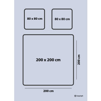 Bettw&auml;sche 200x200 cm. 3 teilig set, grau,100% Baumwolle/Renforc&eacute;, Messina