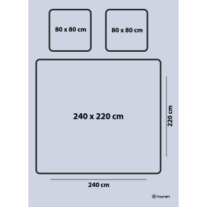Bettw&auml;sche 240x220 cm. 3 teilig Set, grau, 100% Baumwolle/Renforc&eacute;, Ottuo
