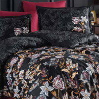Satin Bettw&auml;sche 200x220 cm. 5 teilig set, Vilya V1