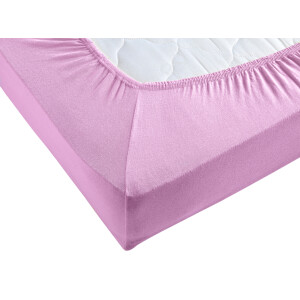 Spannbettlaken 120x200 cm - Jersey Spannbetttuch 100% Baumwolle - Komfort Bettlaken f&uuml;r Matratzen bis 30 cm H&ouml;he, Spannbettlaken Rosa