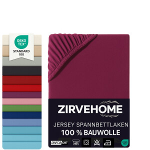 Spannbettlaken 180x200-200x200 cm - Jersey Spannbetttuch...