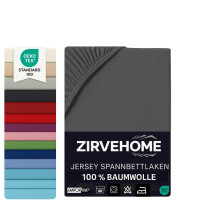 Spannbettlaken Topper 180x200-200x200 cm. Jersey Spannbetttuch 100% Baumwolle &ndash; Boxspringbett Topper Spannbettlaken f&uuml;r Matratzentopper bis 10 cm Matratzenh&ouml;he Komfortables Bettlaken Anthrazit