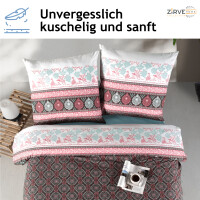 Bettw&auml;sche 240x220 Braun 3-teilig Baumwolle Bettbezug, Izgi
