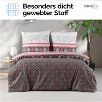 Bettw&auml;sche 240x220 Braun 3-teilig Baumwolle Bettbezug, Izgi