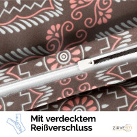 Bettw&auml;sche 240x220 Braun 3-teilig Baumwolle Bettbezug, Izgi