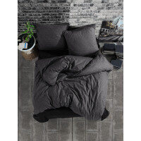 Bettw&auml;sche Set zweiteilig, 155x220 cm Bettbezug, Baumwolle, Anthrazit, Monza V1