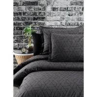 Bettw&auml;sche Set zweiteilig, 155x220 cm Bettbezug, Baumwolle, Anthrazit, Monza V1