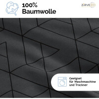 Bettw&auml;sche Set dreiteilig, 200x220 cm Bettbezug, Baumwolle, Anthrazit, Monza V1