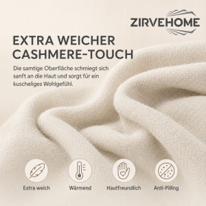Kuscheldecke CashmereTouch  Wohndecke Fleece decke Kuschelig weich &amp; Flauschig