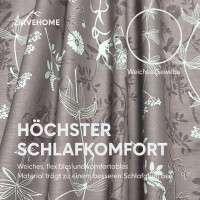 Bettw&auml;sche 200x220 cm. 3-teilig Set 100% Baumwolle Bettbezug Braun Wei&szlig; Gebl&uuml;mt, Polina