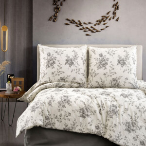 Baumwolle Bettw&auml;sche-Set Beige Bettbezug Schwarz...