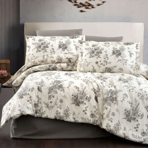 Baumwolle Bettw&auml;sche-Set Beige Bettbezug Schwarz...