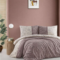 Baumwolle Bettw&auml;sche klassisches Ornament Design in Braun, Beige und Cremet&ouml;nen  Ganzjahresbettw&auml;sche Diana P1