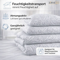 Bettw&auml;sche Baumwolle Bettbezug wei&szlig; mit grau Zebra-Streifen Ganzjahresbettw&auml;sche mit Rei&szlig;verschluss Zebra P1