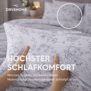 Bettw&auml;sche Baumwolle Bettbezug wei&szlig; Grau...