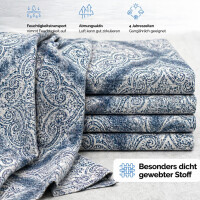 Bettw&auml;sche Blau Grau Bettbezug klassisches Ornament Design in Blau und Graut&ouml;nen Baumwolle Bettw&auml;sche-Set Blau Eleganze