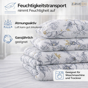 Baumwolle Bettw&auml;sche &ndash; Modernes Blumen Design...