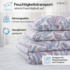 Bettw&auml;sche aus Baumwolle Baumwolle Bettbezug Paisley Blau Rosa Modernes Design