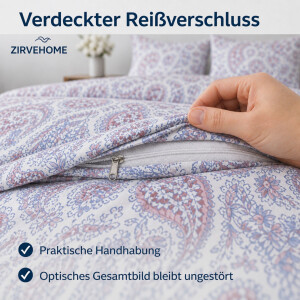 Bettw&auml;sche aus Baumwolle Baumwolle Bettbezug Paisley Blau Rosa Modernes Design