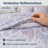 Bettw&auml;sche aus Baumwolle Baumwolle Bettbezug Paisley Blau Rosa Modernes Design