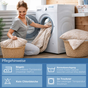 Bettw&auml;sche Beige Creme Bettbezug mit Elegantem Spitzen &amp; Ornament Muster Ornella