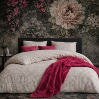 Bettw&auml;sche Beige Creme Bettbezug mit Elegantem Spitzen &amp; Ornament Muster Ornella
