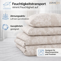Bettw&auml;sche Beige Creme Bettbezug mit Elegantem Spitzen &amp; Ornament Muster Ornella