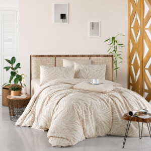 Bettw&auml;sche Baumwolle Beige &ndash; Bettbezug mit...